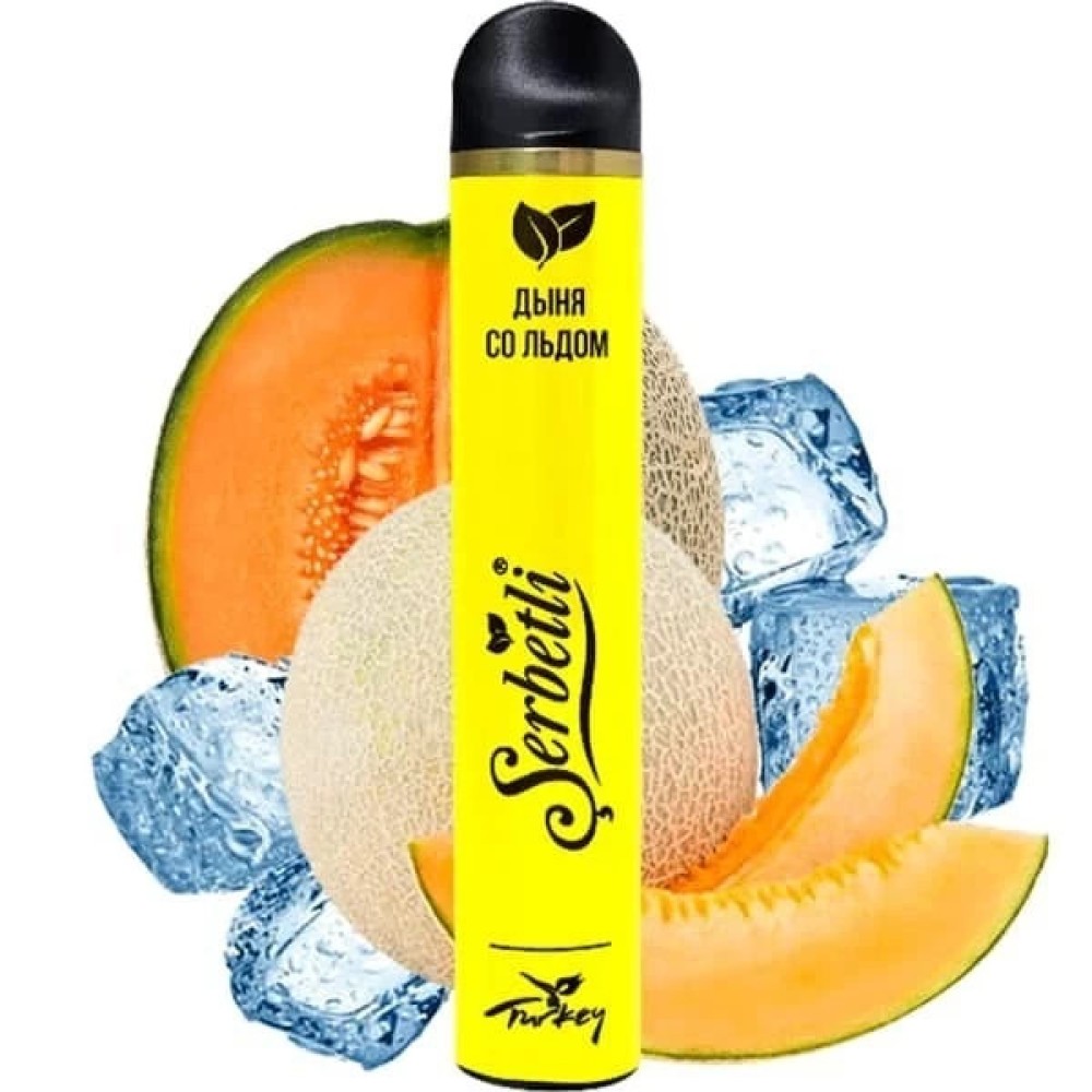 Jednorazowy papieros elektroniczny Serbetli Ice Melon (Melon Ice) (1200 zaciągnięć)