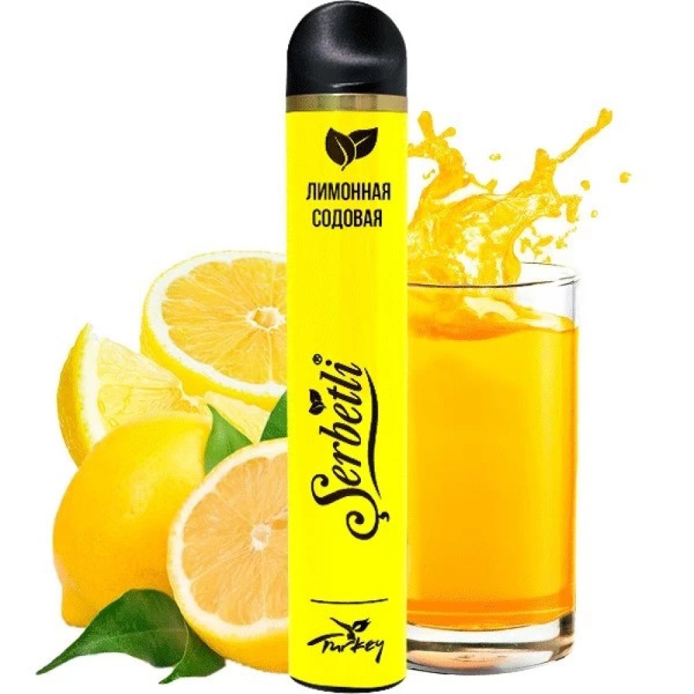 Jednorazowy papieros elektroniczny Serbetli Lemon Soda (Lemon Soda) (1200 zaciągnięć)