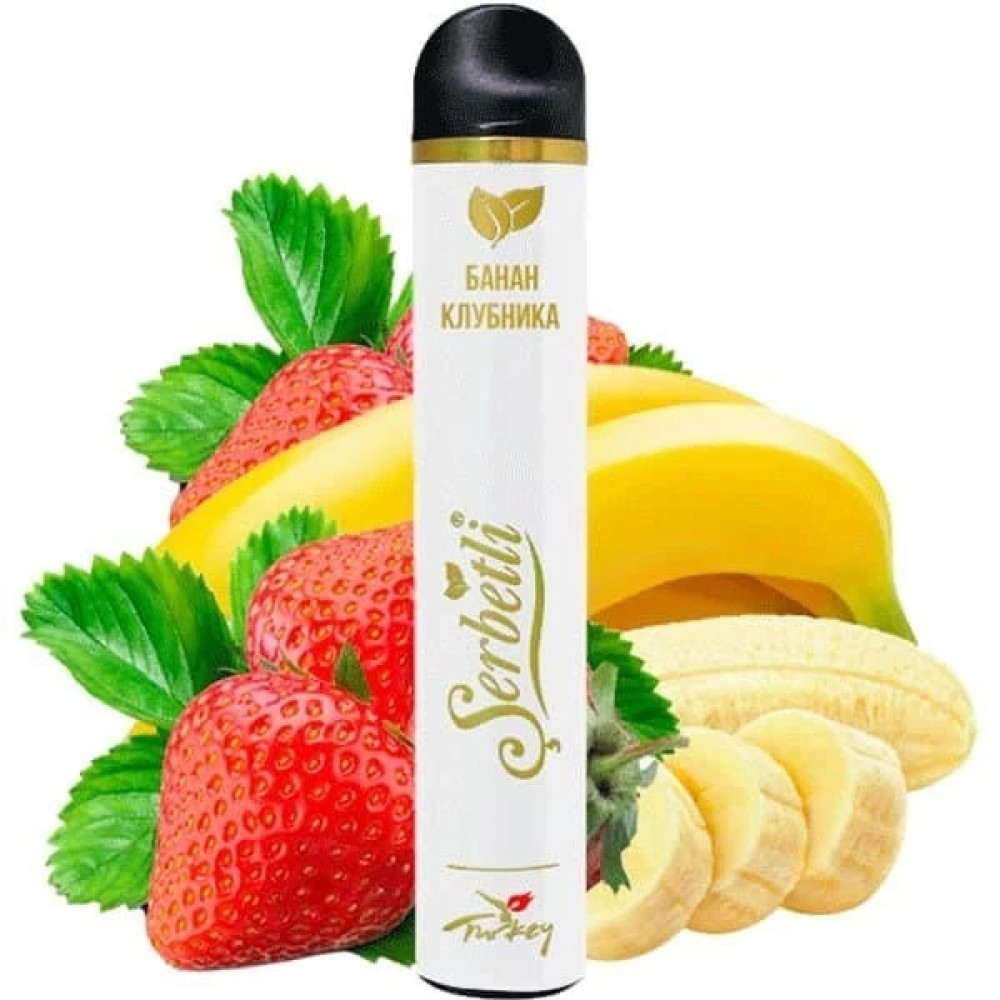 Jednorazowy papieros elektroniczny Serbetli Strawberry Banana (Strawberry Banana) (1200 zaciągnięć)