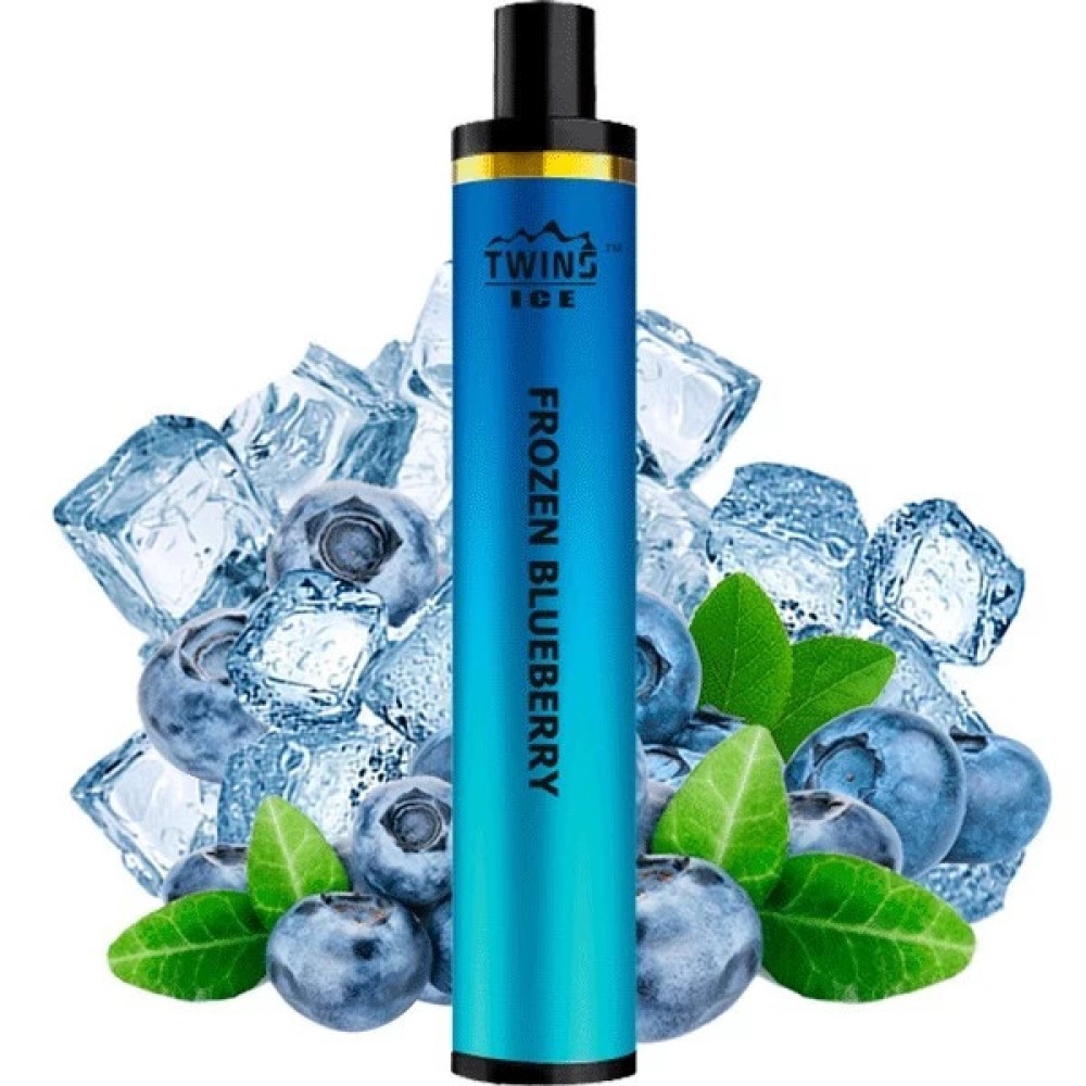 Jednorazowy papieros elektroniczny Twins Ice Frozen Blueberry (Mrożona jagoda) (1500 zaciągnięć)