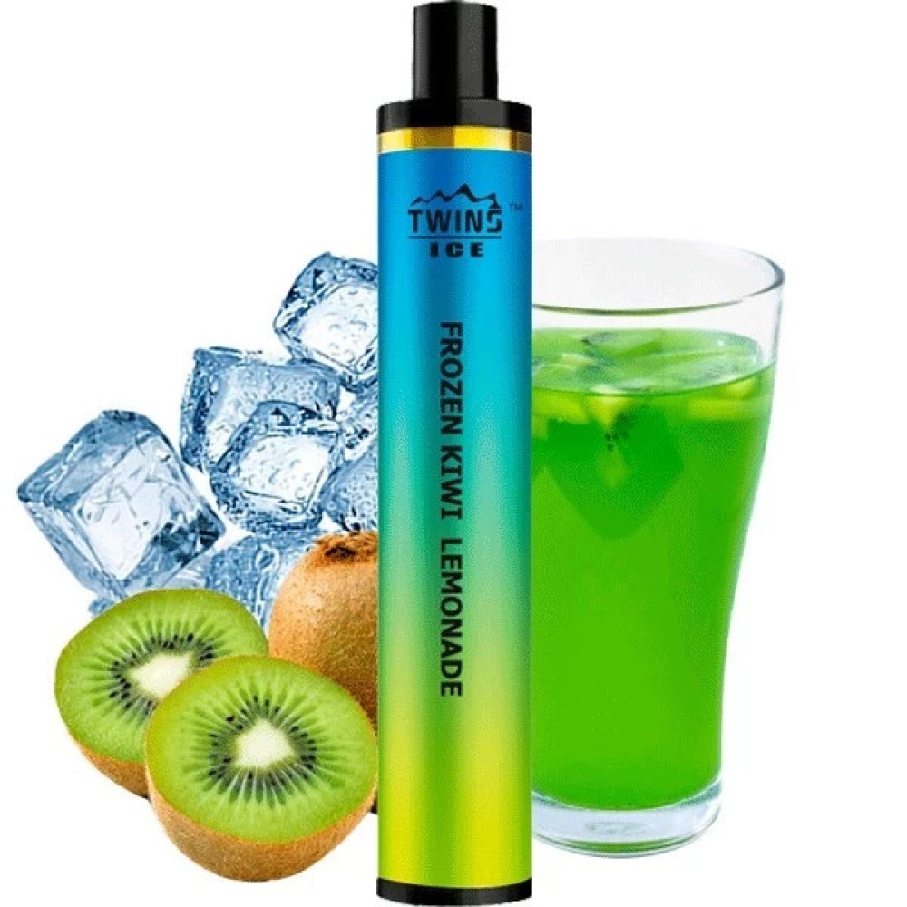 Jednorazowy papieros elektroniczny Twins Ice Frozen Kiwi Lemonade (Frozen Kiwi Lemonade) (1500 zaciągnięć)
