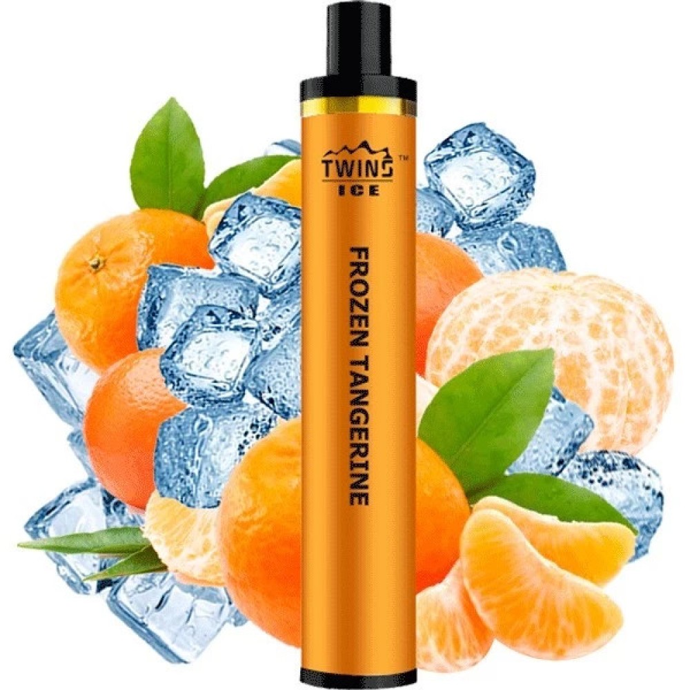 Jednorazowy papieros elektroniczny Twins Ice Frozen Tangerine (Mrożona mandarynka) (1500 zaciągnięć)
