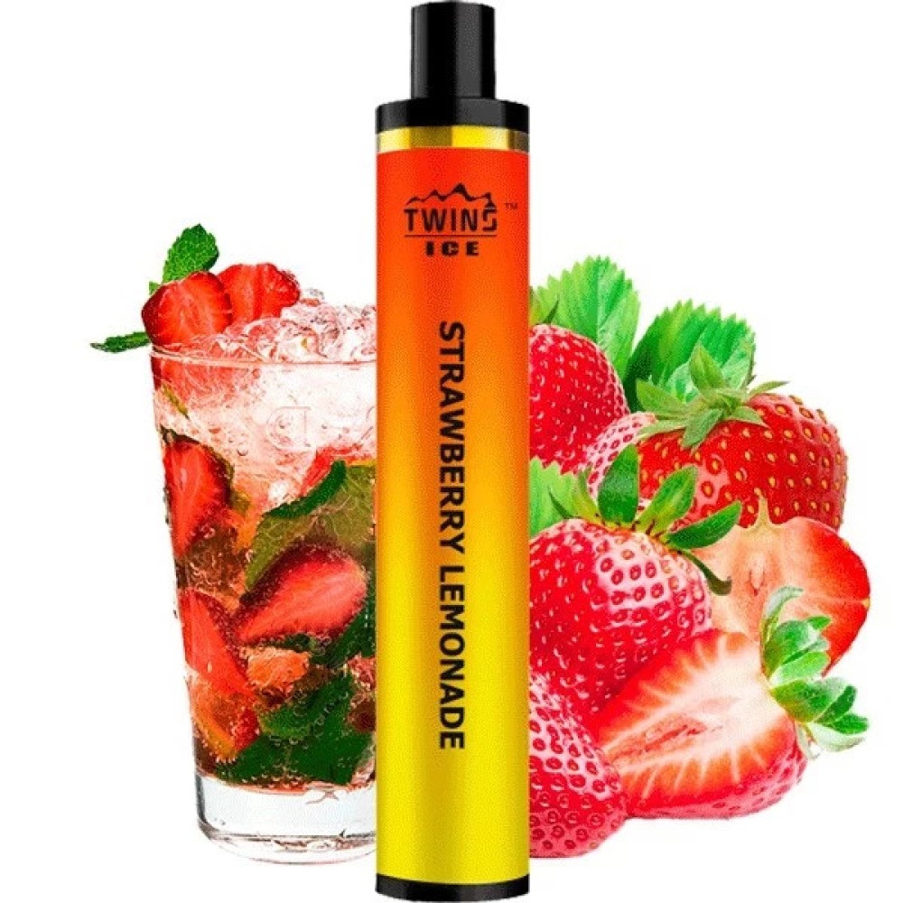Jednorazowy papieros elektroniczny Twins Ice Strawberry Lemonade (Strawberry Lemonade) (1500 zaciągnięć)