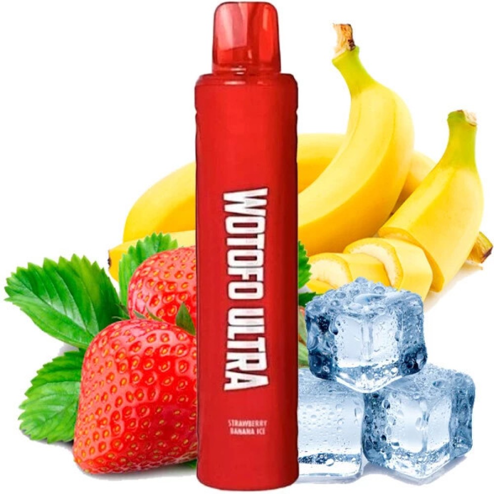 Jednorazowy papieros elektroniczny Wotofo Ultra Strawberry Banana Ice (Strawberry Banana Ice) (3000 zaciągnięć)