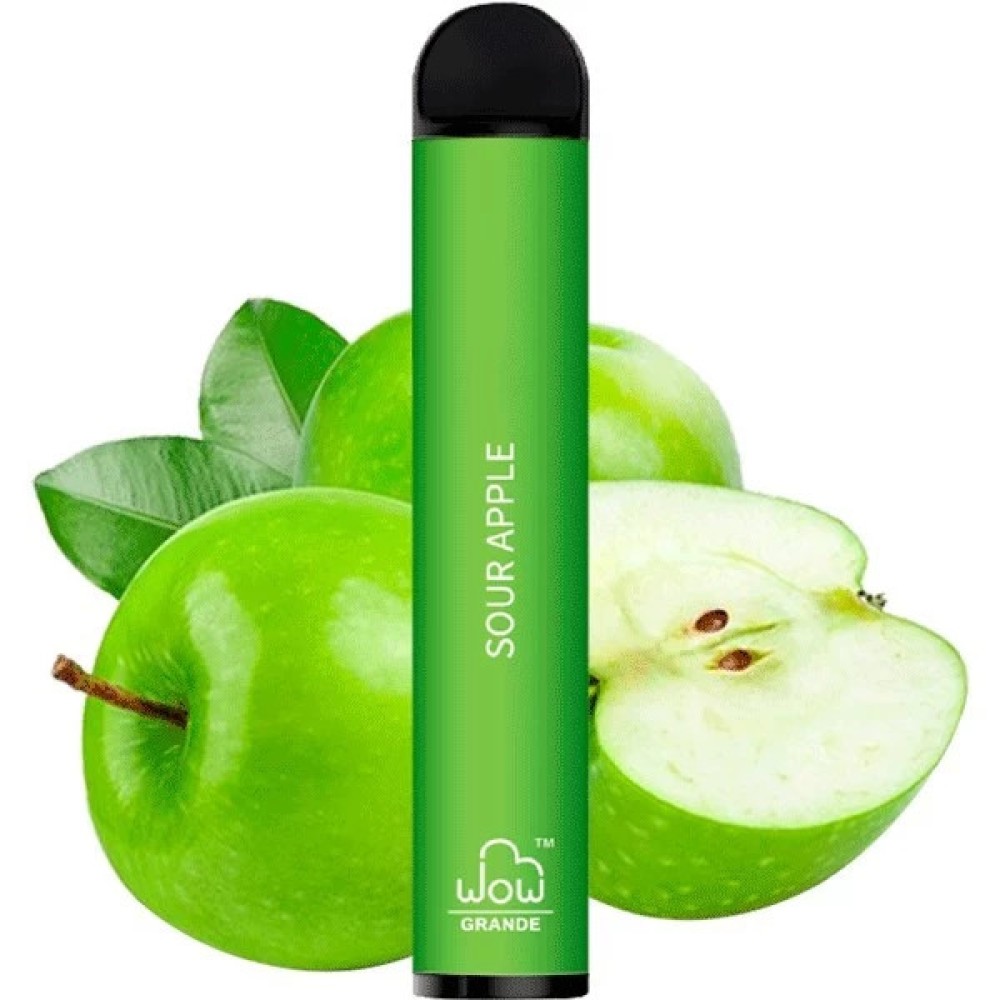 Jednorazowy papieros elektroniczny WOW Grande Sour Apple (kwaśne jabłko) (2500 zaciągnięć)